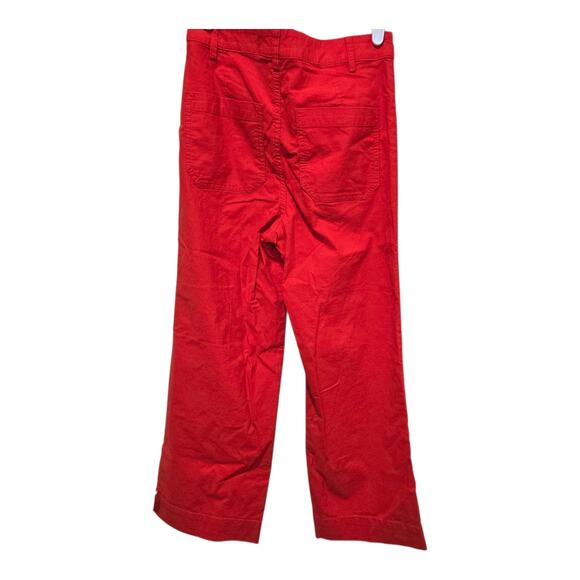 J.Crew Red Wide Leg Crop Pants Linen Blend High Rise 25 - Picture 2 of 11